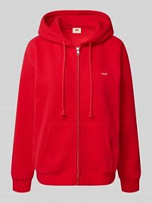 Bluza rozpinana z naszywką z logo i kieszenią kangurką Levis czerwona damska EAN A59450034