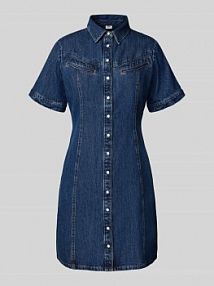 Sukienka jeansowa mini z kołnierzykiem koszulowym Levis niebieska EAN 1HR0000