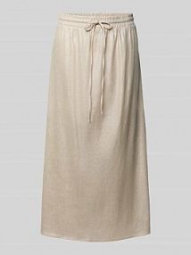 Spódnica midi z mieszanki lnu z elastycznym pasem model Oflow someday beżowa EAN 10157413029340