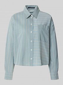 Bluzka o kroju regular fit z kieszenią na piersi LUISA CERANO niebieska damska EAN 228603 3776