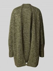 Długi kardigan z domieszką alpaki LUISA CERANO oliwkowy EAN 428382 5348