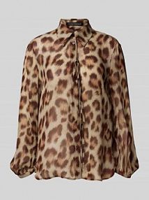 Bluzka z wiskozy z wiązaniem LUISA CERANO brązowa damska EAN 228599 3769