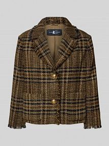 Żakiet o kroju regular fit z frędzlami LUISA CERANO brązowy EAN 428008 3783