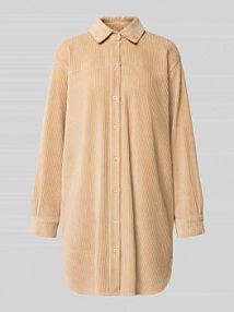 Sukienka w stylu koszulowym o kroju relaxed fit z mieszanki bawełny JAKE*S STUDIO WOMAN brązowa EAN 74960700430