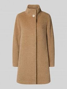 Płaszcz wełniany ze stójką ICONS Cinzia Rocca brązowy damski EAN ZR-5z-001