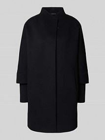 Płaszcz z żywej wełny ze stójką ICONS Cinzia Rocca czarny damski EAN U2-47-0M1