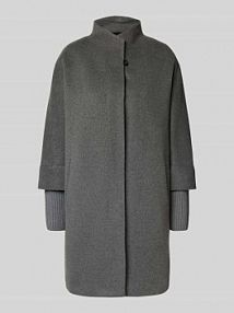 Płaszcz z żywej wełny ze stójką ICONS Cinzia Rocca szary damski EAN U2-47-0M1