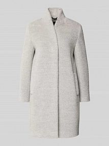 Płaszcz z mieszanki bawełny i wełny z alpaki ze stójką ICONS Cinzia Rocca szary damski EAN UR-54-001