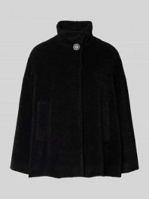 Kurtka z mieszanki żywej wełny i wełny z alpaki ze stójką ICONS Cinzia Rocca czarna damska EAN BR-15-001