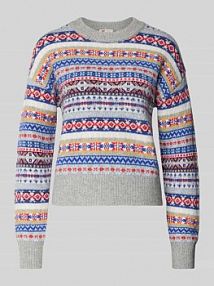 Sweter z dzianiny z mieszanki wełny z okrągłym dekoltem Levis szary damski EAN 37V0003