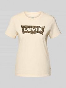 T-shirt z nadrukiem z logo model THE PERFECT TEE Levis beżowy damski EAN A20860427