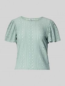 T-shirt o kroju regular fit z ażurowym wzorem model RIVERSIDE Only turkusowy damski EAN 15312474