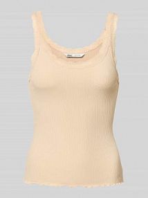 Top o kroju regular fit z dołem obszytym falbaną model SARA Only beżowy damski EAN 15345994