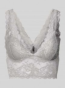 Biustonosz typu bralette z koronki model CHLOE Only szary EAN 15107599