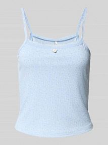 Top na ramiączkach o kroju regular fit z prążkowaniem model LEMONE Only niebieski damski EAN 15357537