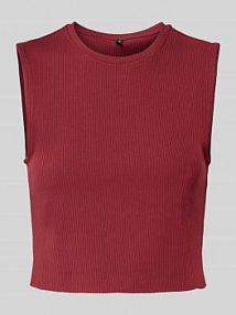 Top krótki o kroju slim fit z mieszanki bawełny model VELA Only czerwony damski EAN 15351049