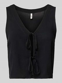Top bluzkowy o kroju relaxed fit z czystej wiskozy model NOVA LIFE Only czarny damski EAN 15352502