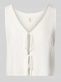 Top bluzkowy o kroju relaxed fit z czystej wiskozy model NOVA LIFE Only biały damski EAN 15352502