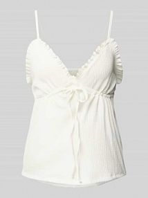 Top na ramiączkach o kroju regular fit z tunelem w talii model HILLARY Only biały damski EAN 15357811
