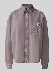 Koszula jeansowa o kroju relaxed fit z kieszenią na piersi model Georgia Carhartt Work In Progress różowa EAN I035823