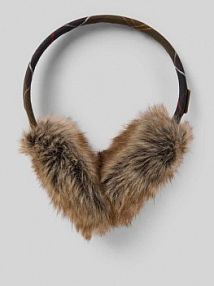 Nauszniki z dodatkiem bawełny model FAUX-FUR Barbour oliwkowe EAN LAC0336