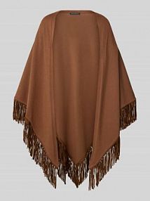 Ponczo z mieszanki wiskozy z frędzlami Betty Barclay brązowe EAN 34601434