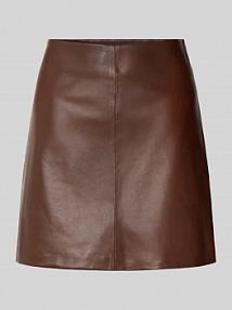 Spódnica ołówkowa ze skóry jagnięcej model LIDDLE Lauren Ralph Lauren brązowa EAN 200971353