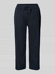 Spodnie materiałowe o skróconym kroju z elastycznym pasem TONI granatowe damskie EAN 1818-15