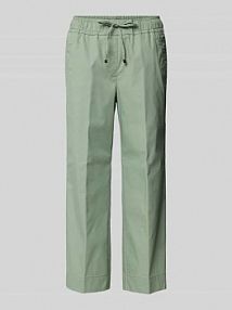 Spodnie materiałowe o skróconym kroju z elastycznym pasem TONI oliwkowe damskie EAN 1818-15