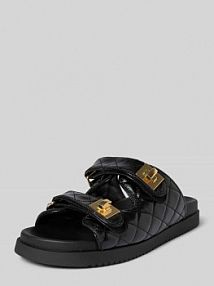 Klapki skórzane z zapięciem na rzep model SCHMONA Steve Madden czarne EAN SM11003714