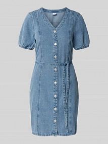 Sukienka jeansowa o kroju regular fit z mieszanki bawełny i wiskozy model JANET Vero Moda niebieska EAN 10324869