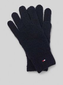 Rękawiczki z dodatkiem wełny Tommy Hilfiger granatowe damskie EAN AW0AW17797