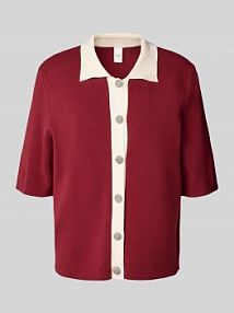 Kardigan o kroju regular fit z mieszanki wiskozy model Loro YAS czerwony EAN 26037973