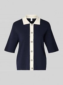 Kardigan z dzianiny z rękawem o dł. 1/2 model LORO YAS granatowy EAN 26037973