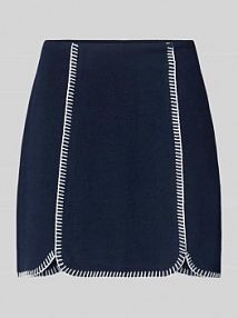 Spódnica mini z ozdobnymi szwami model VICCO YAS granatowa EAN 26038101