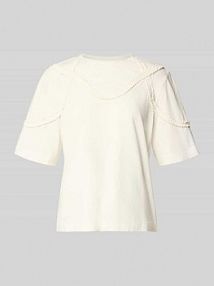 T-shirt o kroju relaxed fit z okrągłym dekoltem model BRAIDA YAS biały damski EAN 26038196