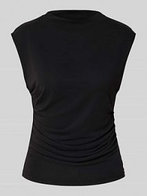 T-shirt z marszczeniami model LYSA YAS czarny damski EAN 26037818