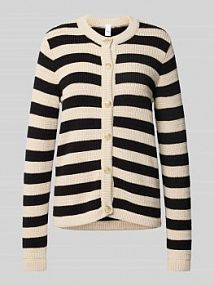 Kardigan z dzianiny z okrągłym dekoltem model SIRONI YAS biały EAN 26037607