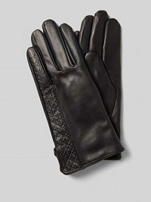 Rękawiczki z imitacji skóry z dodatkiem wełny model Paneled Calvin Klein czarne EAN LV04F9008G