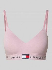 Biustonosz z mieszanki bawełny model TH HERITAGE Tommy Hilfiger różowy EAN UW0UW05715