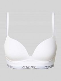 Biustonosz push up z paskiem z logo Calvin Klein Underwear biały EAN LV00QF8502