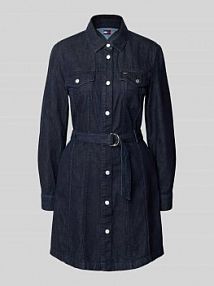 Sukienka jeansowa mini z czystej bawełny Tommy Jeans niebieska EAN DW0DW21649