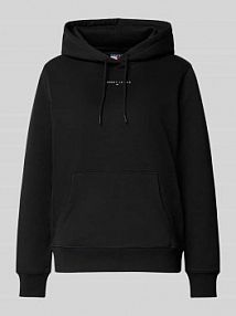 Bluza z kapturem o kroju regular fit z mieszanki bawełny Tommy Jeans czarna damska EAN DW0DW21963