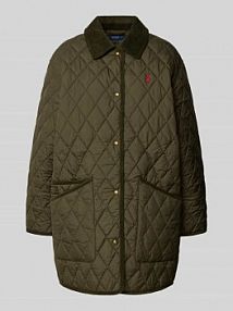 Kurtka pikowana z wyhaftowanym logo Polo Ralph Lauren zielona damska EAN 211971180