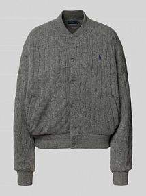 Bomberka o kroju regular fit z mieszanki wełny i kaszmiru Polo Ralph Lauren srebrna EAN 211966122