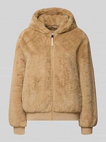 Kurtka ze sztucznego futra o kroju regular fit z kapturem s.Oliver RED LABEL beżowa damska EAN 2171693