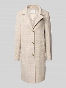 Płaszcz wełniany o kroju regular fit ze wzorem w kratę s.Oliver RED LABEL beżowy damski EAN 2171243