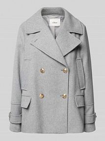 Kurtka wełniana o kroju regular fit z dwurzędową listwą guzikową s.Oliver RED LABEL szara damska EAN 2166600