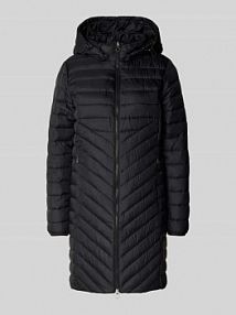 Płaszcz pikowany o kroju slim fit z odpinanym kapturem s.Oliver RED LABEL czarny damski EAN 2170653