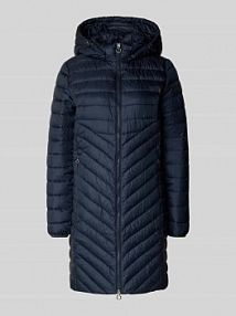 Płaszcz pikowany o kroju slim fit z odpinanym kapturem s.Oliver RED LABEL granatowy damski EAN 2170653